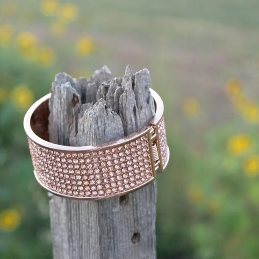 Cheekys Cash Bling Bangle Bracelet Rose Gold Hinge